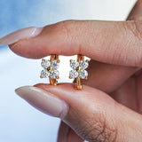 100% Real 18k Gold Stud Earrings Luxurious Classic Design 1ct Diamond Earrings Moissanite and GRA Certificate.