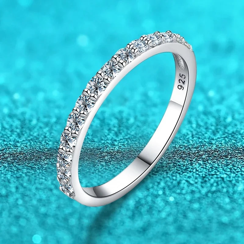 Moissanite Ring Diamond 925 Sterling Silver Single Tail
