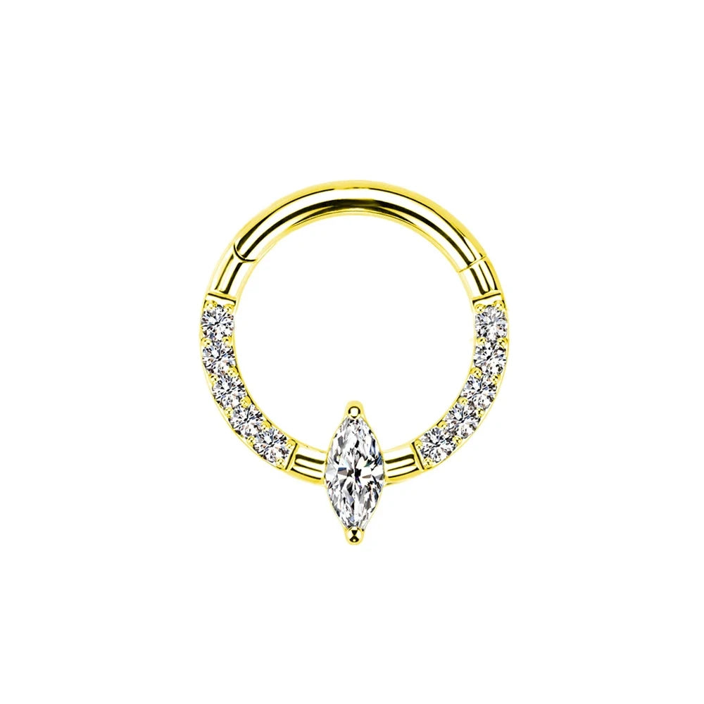 Water Drop Septum Piercing Nose Ring Clicker Cubic Zirconia Cartilage Dailly Earrings.