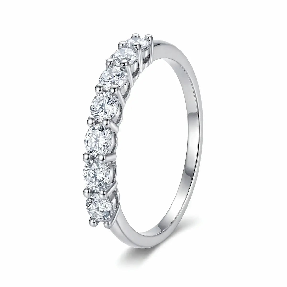 Sterling Silver Round Zircon Shiny Gorgeous Rings