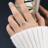 Natural Unique 6x8mm Oval Moss Agate Rings, 925 Sterling Silver Handmade Ring Fine Jewellery.