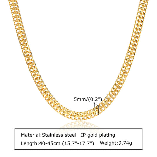 Chunky 18k Gold Plated Link Necklace, Stainless Steel beautiful Jewellery Gift.