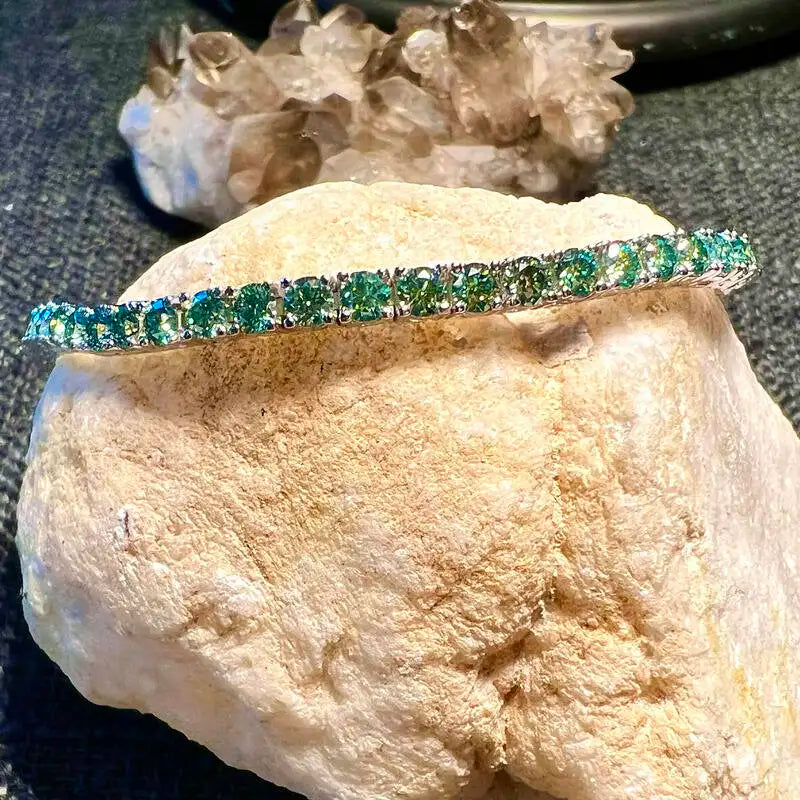 3mm Multicolor Full Moissanite Tennis Bracelet S925 Silver VVS1 Moissanite Bracelet 14-23cm.