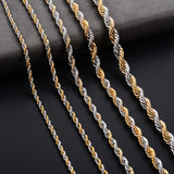 Men's Twisted Neck Rope Chain Stainless Steel Necklace for Women Punk Boy Silver and Gold Color Metal Jewelry Accessories Choker