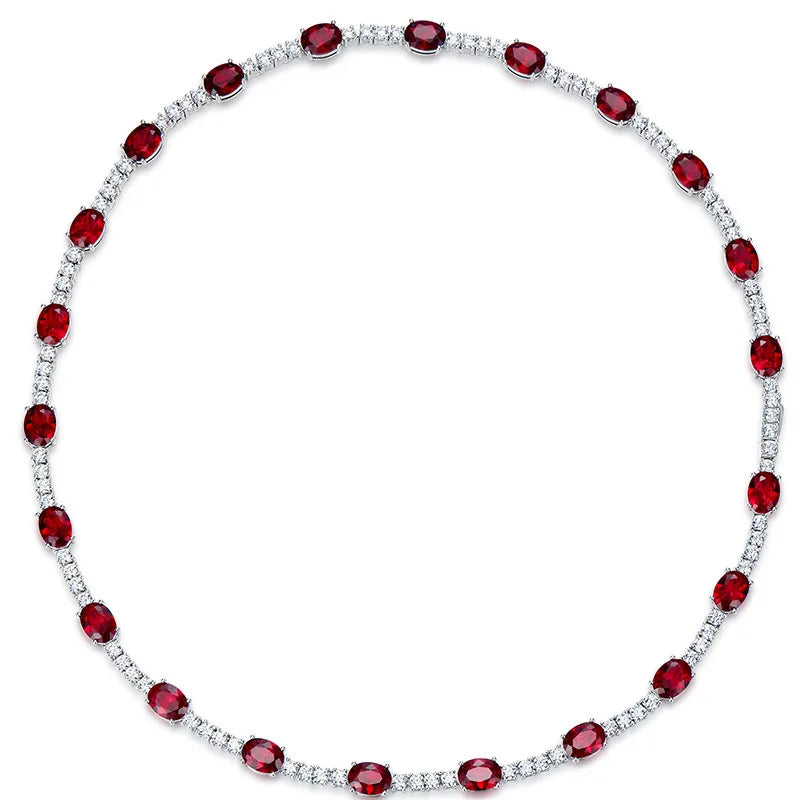 925 Sterling Silver Necklace Ruby Pendant Industrial Chic Gemstone Jewellery.