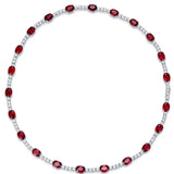 925 Sterling Silver Necklace Ruby Pendant Industrial Chic Gemstone Jewellery.
