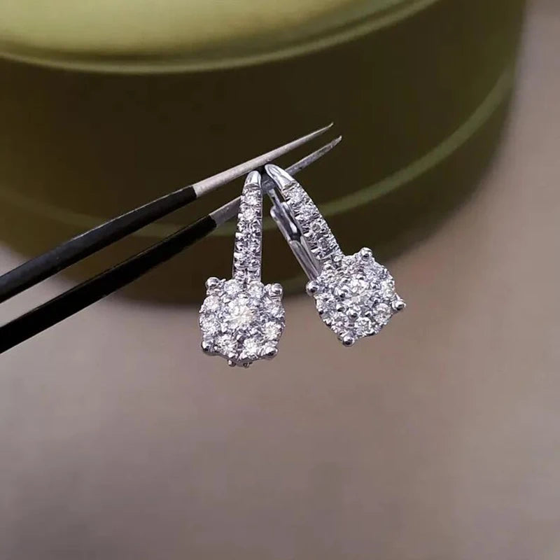 Full Round Moissanite Classic   Earrings 925 Sterling Silver Earring Jewellery.