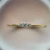  S925 Sterling Silver Plated 14K Gold Sparkling Three Zircon Rings for Women Exquisite Jewellery.