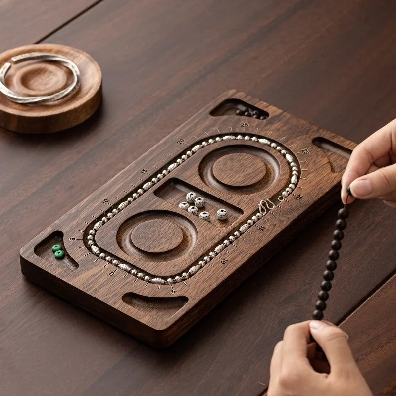 Walnut Wood Display Stand Bracelet Necklace Holder Tray Photography Props Jewelry Organizer for Retail Show Exhibition