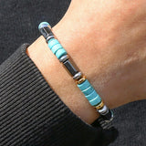 Imitation Natural  Blue Stone Bead Bracelet Fashion Men Summer Jewellery.