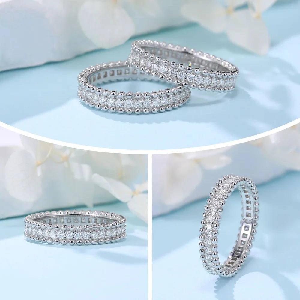 Moissanite Ring 925 Sterling Silver Diamond