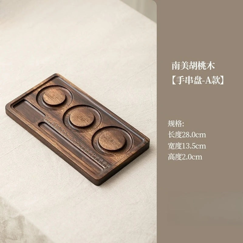Walnut Wood Display Stand Bracelet Necklace Holder Tray Photography Props Jewelry Organizer for Retail Show Exhibition