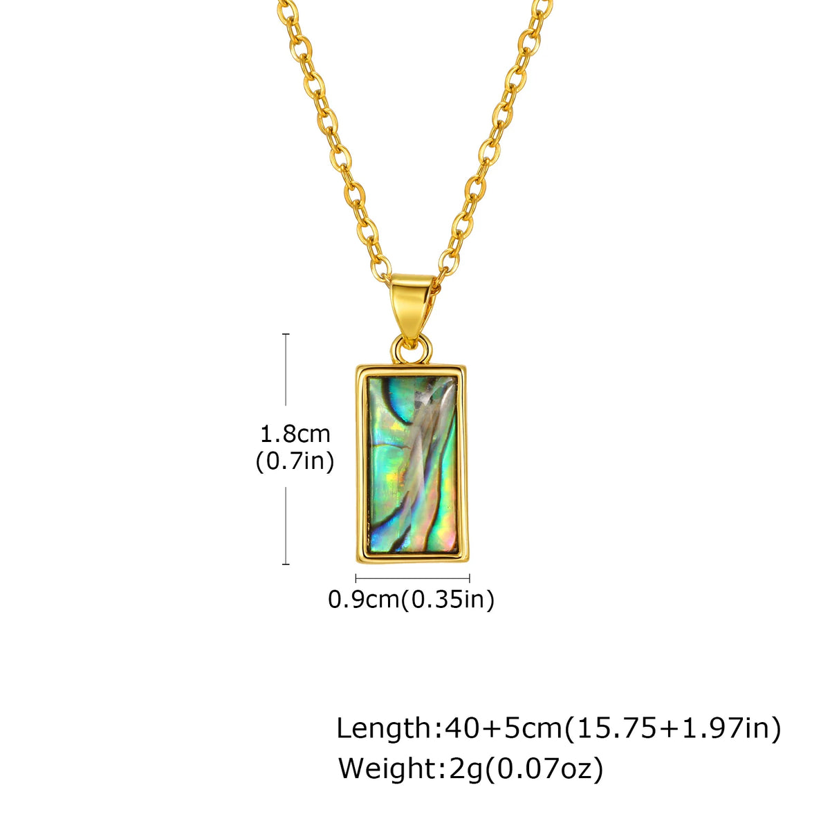 Waterproof Necklace , Nature Abalone Shell Heart Square Round Shape Pendant Statement.