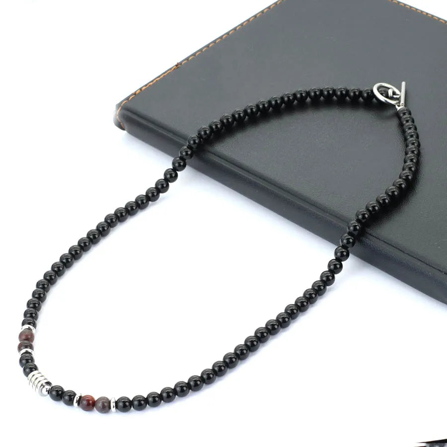 18 Inches Men Necklace 3 Color Options 6mm Obsidian Tiger Eyes Stone Neck Accessory Perfect Gift Jewellery.