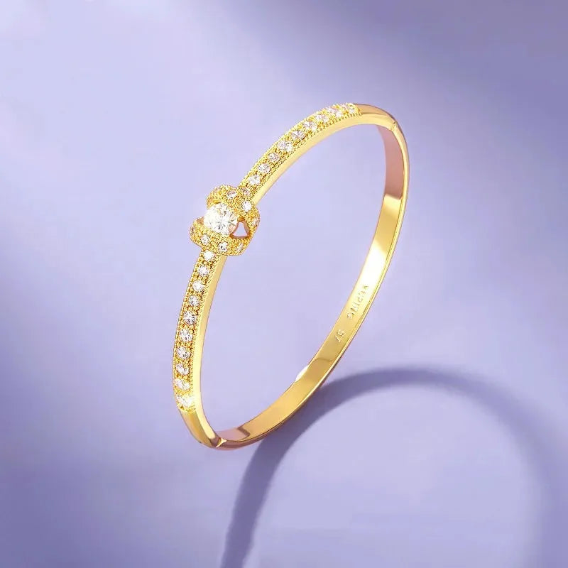 AU999 Gold Bracelet Diamond Clasp Bracelet AU750 Women's Simple Light Bracelet 24K Real Gold Bracelet Jewellery.