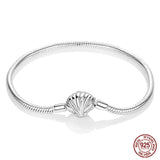 Bracelet Silver 925 Original Star Moon Sun Four Leaf Clover Green Zircon Bracelets Jewellery.