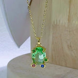 New necklace women's niche design bracelet high-end earrings light luxury ring jewellery set.