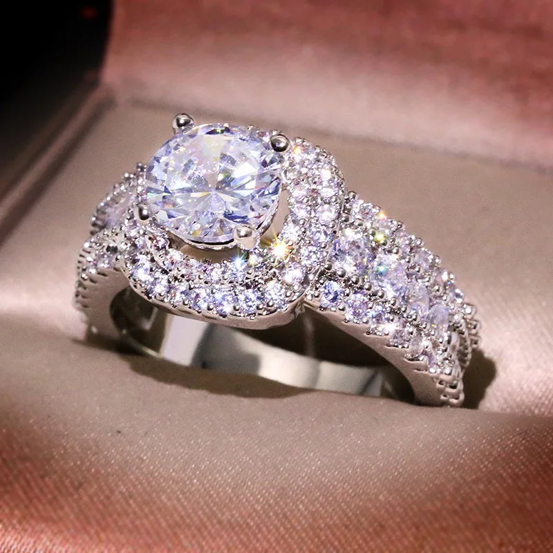Women's 925 Sterling Silver Ring with Cubic Zirconia Jewelry Gift.