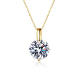 2CT 1CT D Color Real Moissanite Pendant Necklace S925 Silver Chain 14K Yellow Plated Necklaces Jewellery.
