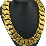 316L Stainless Steel All Polished 31mm Width Very Heavy  Necklace.