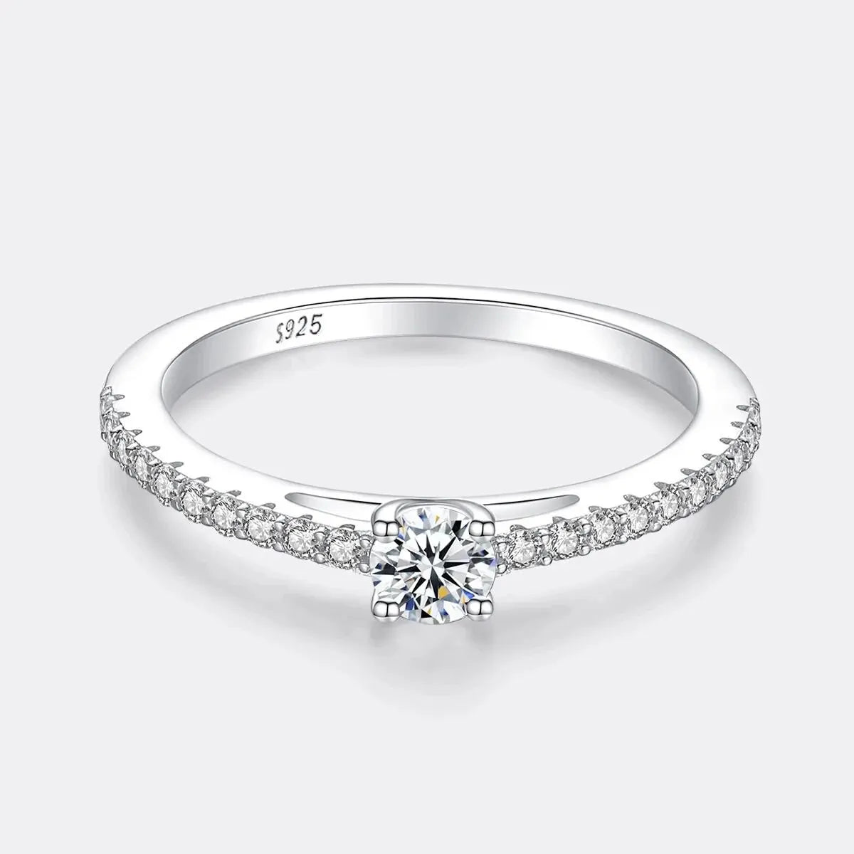 Real 925 Sterling Silver Small Moissnaite  Sparkling Round 0.3CT