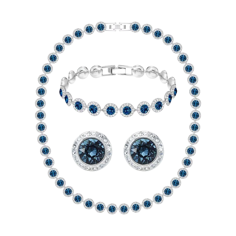 Light luxury jewelry set includes multiple elements necklace bracelet earrings set with a variety of styles to match
