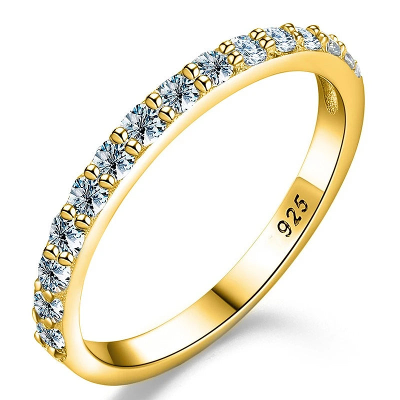 Moissanite Ring Diamond 925 Sterling Silver Single Tail