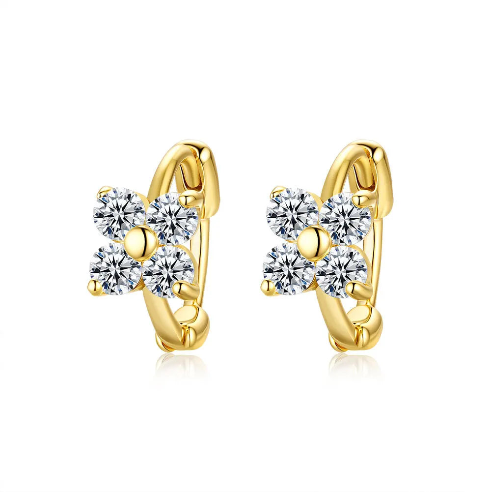 100% Real 18k Gold Stud Earrings Luxurious Classic Design 1ct Diamond Earrings Moissanite and GRA Certificate.