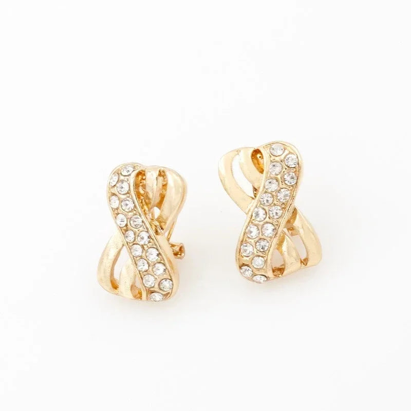 18k Gold Plated Jewelry Set, Necklace Earrings Rings.