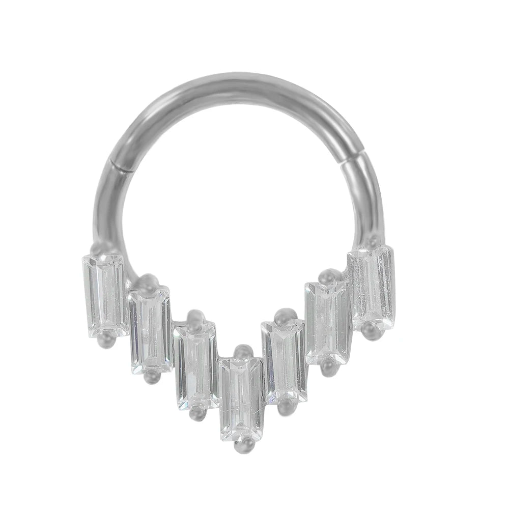 Water Drop Septum Piercing Nose Ring Clicker Cubic Zirconia Cartilage Dailly Earrings.