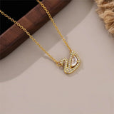 high-end swan pendant titanium steel necklace, light luxury niche design collarbone chain acc.