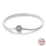 Bracelet Silver 925 Original Star Moon Sun Four Leaf Clover Green Zircon Bracelets Jewellery.