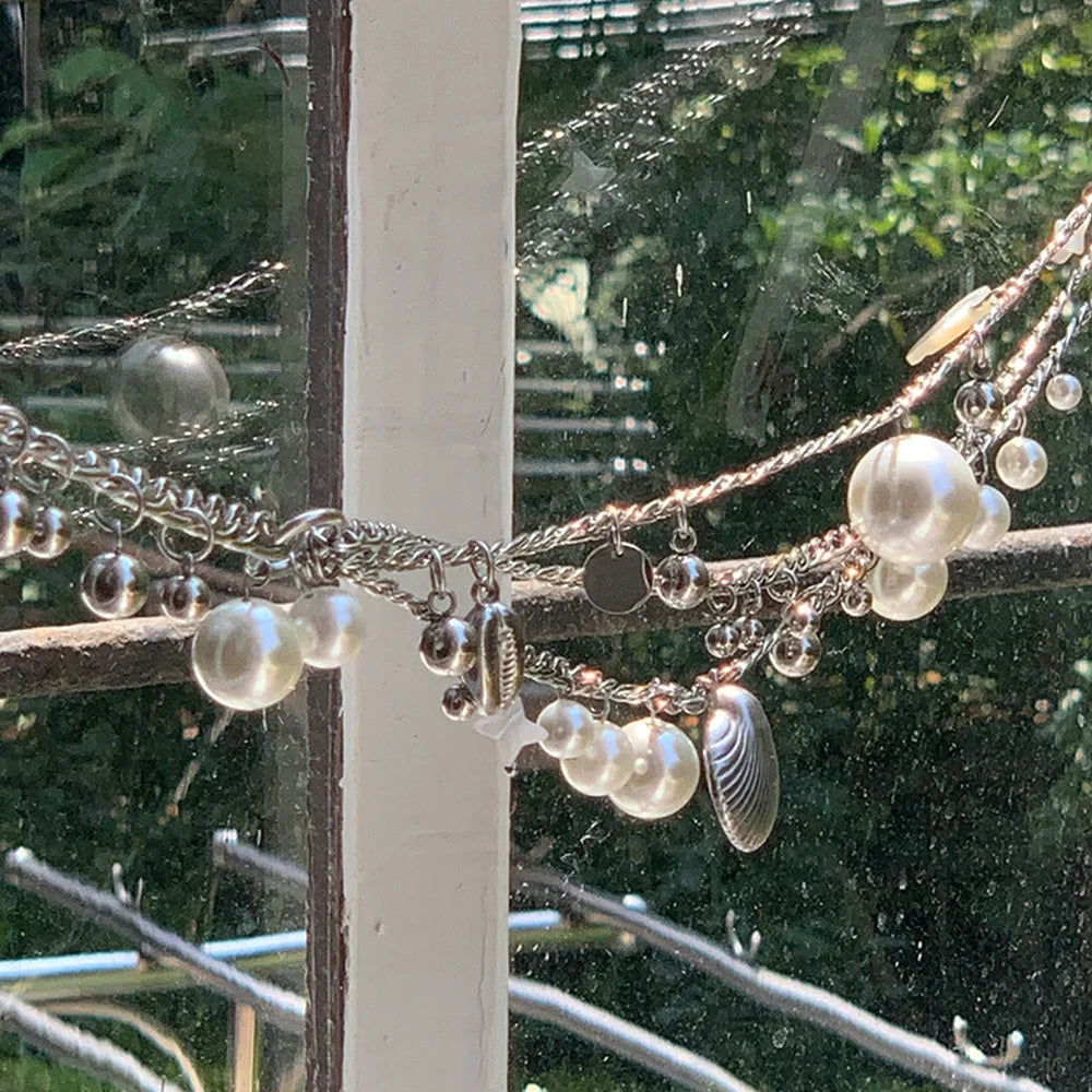 Body jewelry Pearl belly waist chain with Skirt Metal Chain Adjustable Navel Accessories.
