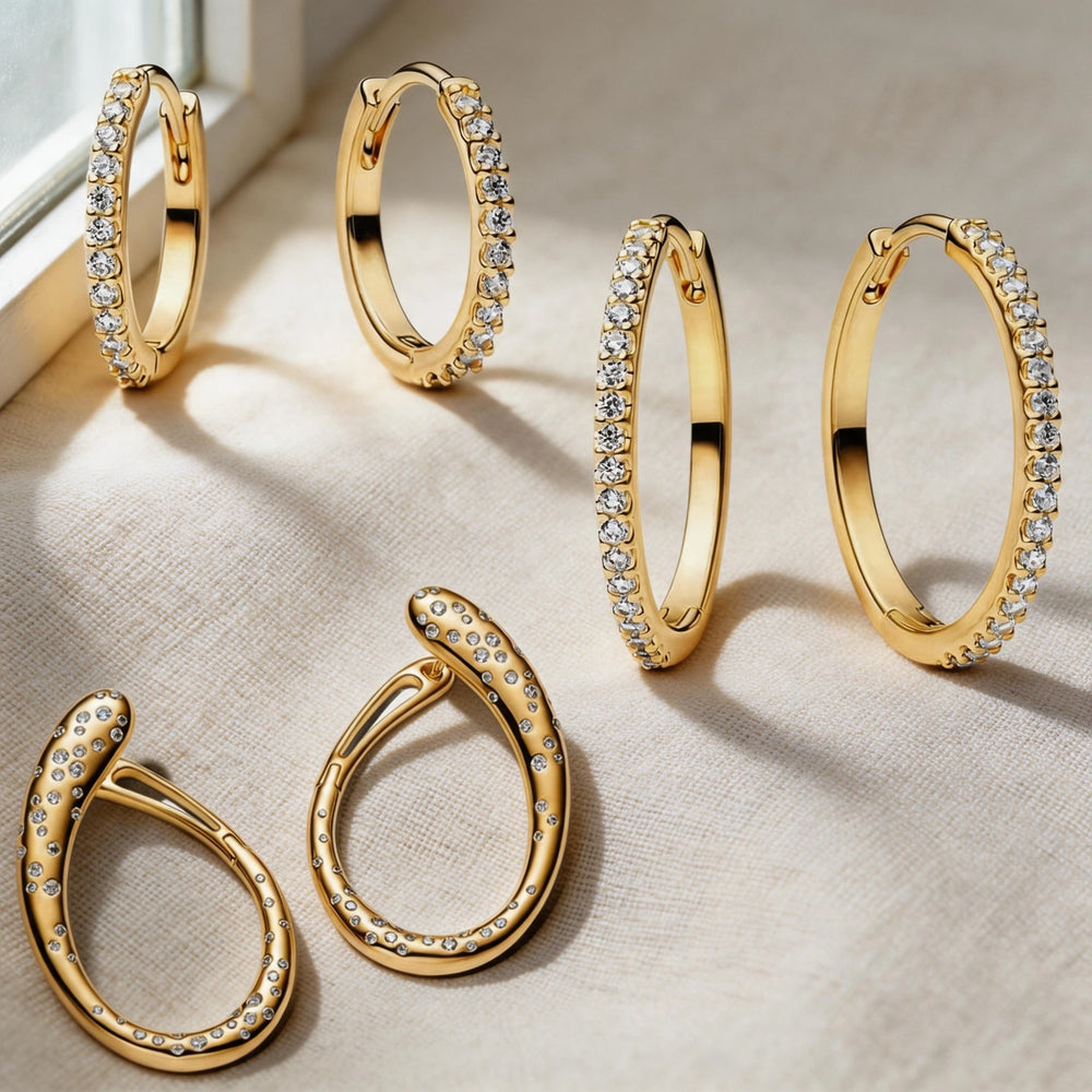 Original New Product Plated Gold Zircon Earrings Women's Accessories Jewellery.