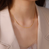 pretty Stainless Steel Necklace Gold Color Neck Jewelry