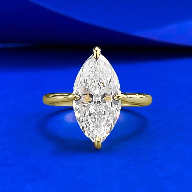 S925 Silver 8*15mm White Diamond Ring, beautiful Style.