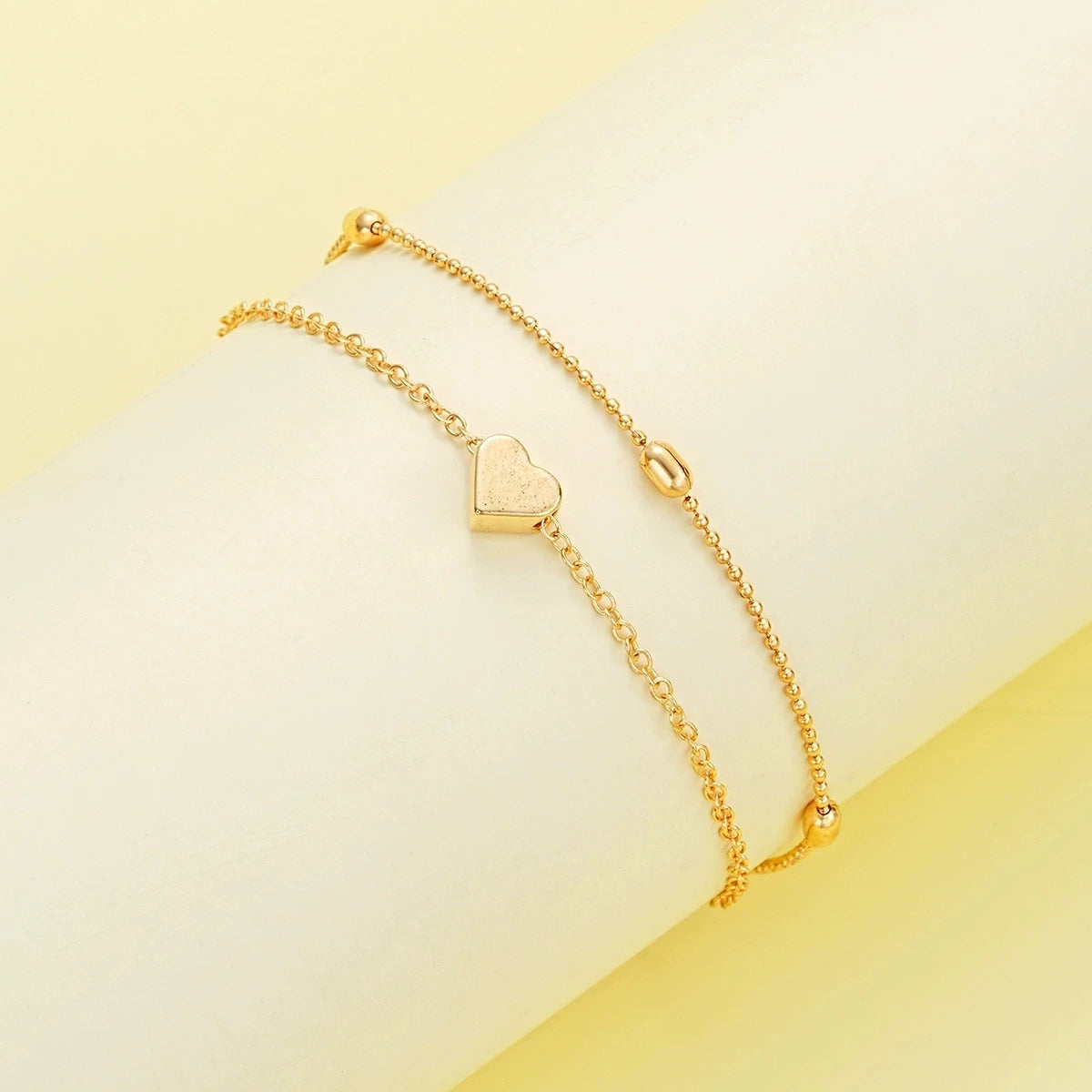 Imitation Pearl Heart Jewelry Set Gold Silver Color