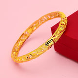 9999 24k genuine gold real gold hollowed out four leaf clover bracelet.