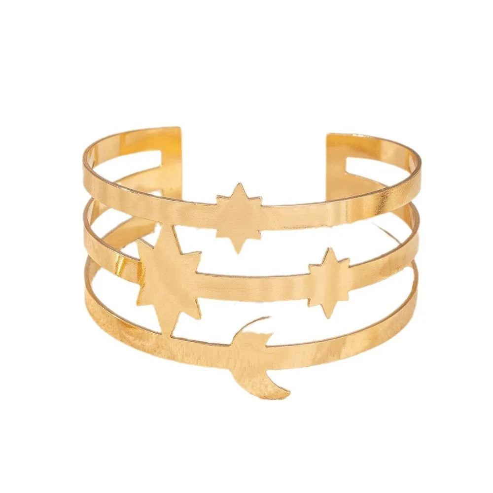 Elegant Metal Tassel Opening Arm Chain Adjustable Multi Style Bangle Retro Fashion Arm Bracelet.