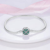 Bracelet Silver 925 Original Star Moon Sun Four Leaf Clover Green Zircon Bracelets Jewellery.