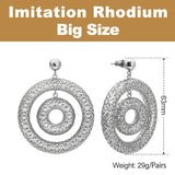 Bicyclic Ring Hollowed Out Drop Earrings For Women Brass Gold Color Earrings.