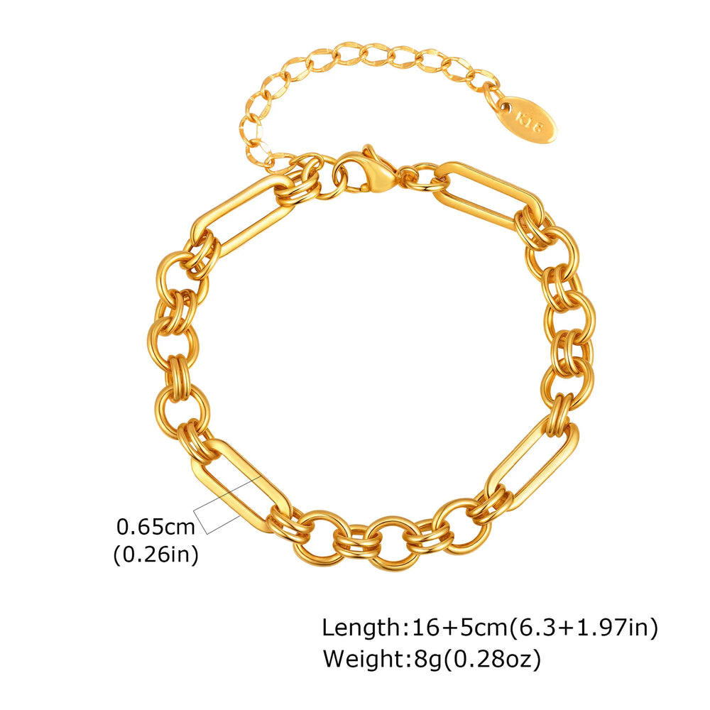 Chunky Bold Bracelets, Stainless Steel, Bracelet Gold Plated Tarnish Free.
