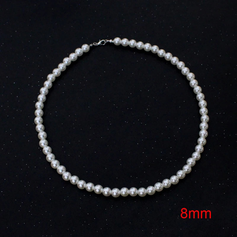 Classic Elegant White Pearl Chokers Necklace Vintage Beads Handmade