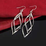 High Quality Charms 925 Sterling Silver Long Earrings Elegant Fashion Jewellery Gift.