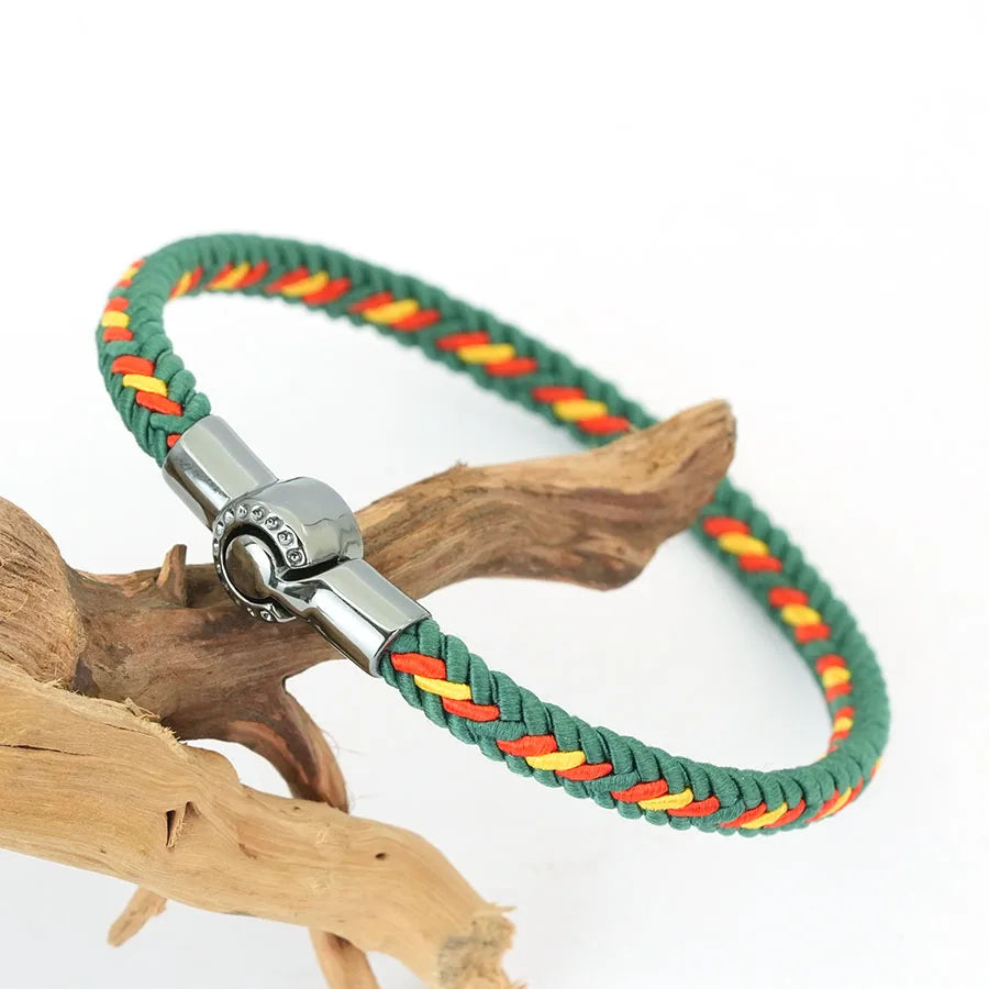Noter Germany Flag Braided Bracelet For Men Handmade Woven Rope Wristband Grade A Fabric National Color Bangle Football Fan Gift