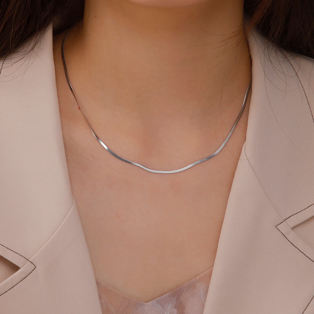 pretty Stainless Steel Necklace Gold Color Neck Jewelry