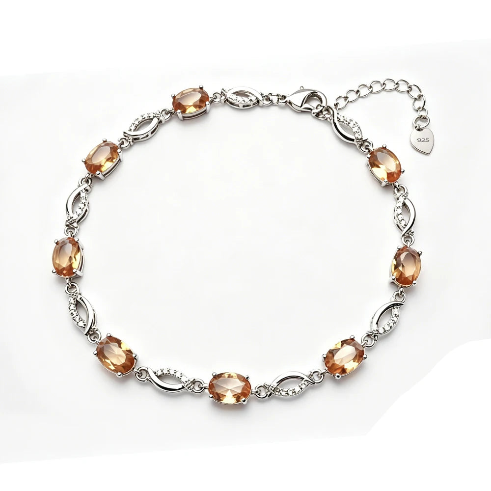 Zultanite Bracelet Sterling 925 Silver Oval Cut 5*7mm Created Sultanite Color Chance Fine Jewelry for Women Wedding Party Gift