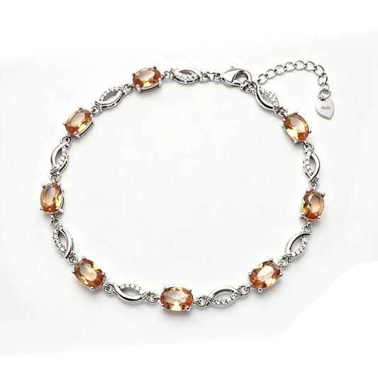 Zultanite Bracelet Sterling 925 Silver Oval Cut 5*7mm Created Sultanite Color Chance Fine Jewelry for Women Wedding Party Gift