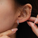 Vintage Ear Clips PT950 Platinum Women's! 0.5CT Moissanite Elegant Hoops, High-End Eye-Catching & Chic