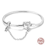 Bracelet Silver 925 Original Star Moon Sun Four Leaf Clover Green Zircon Bracelets Jewellery.